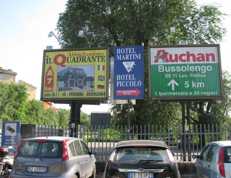 Pubblicità permanente e temporanea a Verona, Vicenza, Mantova